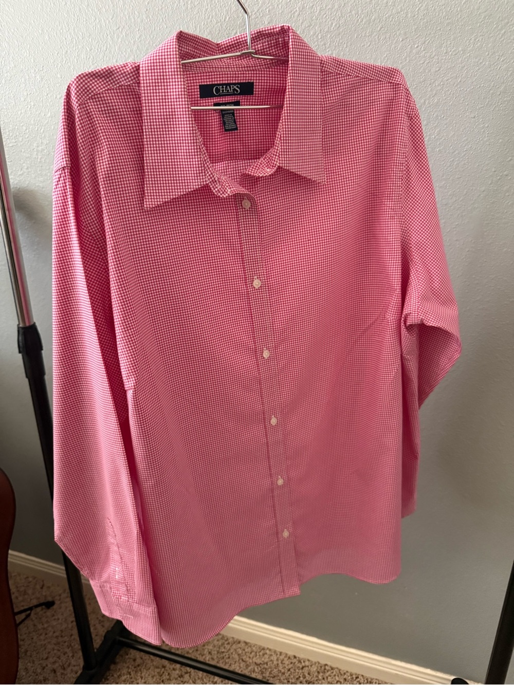 Chaps Women’s  Pink Micro-Check Dress Shirt